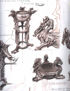 Brazier concept art from The Elder Scrolls V: Skyrim by Adam Adamowicz