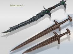 Falmer Sword concept art from The Elder Scrolls V: Skyrim by Adam Adamowicz
