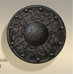 Hide Shield concept art from The Elder Scrolls V: Skyrim by Adam Adamowicz