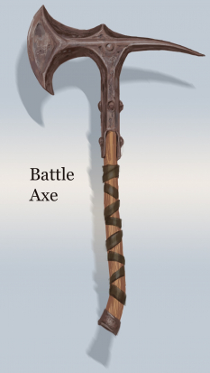 Iron Battle Axe concept art from The Elder Scrolls V: Skyrim by Adam Adamowicz