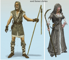 Farmer Clothes concept art from The Elder Scrolls V: Skyrim by Adam Adamowicz