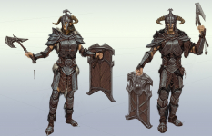 Steel Armor Less Fur concept art from The Elder Scrolls V: Skyrim by Adam Adamowicz