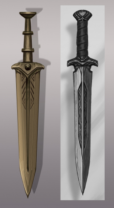 Dwemer Dagger concept art from The Elder Scrolls V: Skyrim by Adam Adamowicz