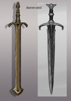 Dwemer Sword concept art from The Elder Scrolls V: Skyrim by Adam Adamowicz