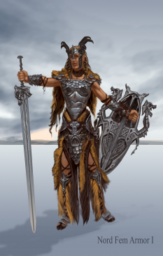 Nord Armor Female concept art from The Elder Scrolls V: Skyrim by Adam Adamowicz