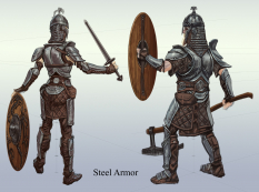 Steel Armor 00 concept art from The Elder Scrolls V: Skyrim by Adam Adamowicz