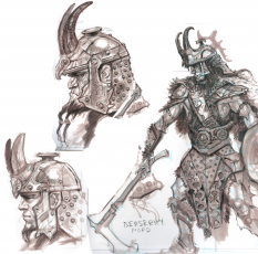Nord Armor concept art from The Elder Scrolls V: Skyrim by Adam Adamowicz