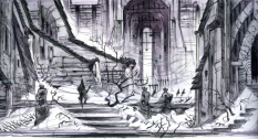 Windhelm Rough Sketch concept art from The Elder Scrolls V: Skyrim by Adam Adamowicz