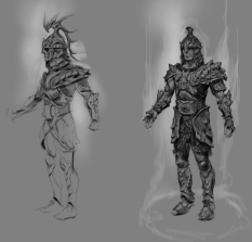 Dragon Armor concept art from The Elder Scrolls V: Skyrim by Adam Adamowicz