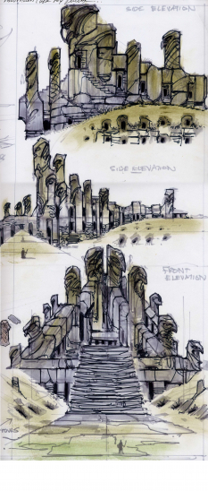 Stone Grass Ruins concept art from The Elder Scrolls V: Skyrim by Adam Adamowicz