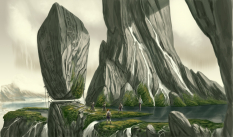Stone Lake concept art from The Elder Scrolls V: Skyrim by Adam Adamowicz