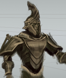 Dwemer Armor Portrait Male concept art from The Elder Scrolls V: Skyrim by Adam Adamowicz