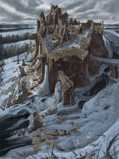 Windhelm concept art from The Elder Scrolls V: Skyrim by Adam Adamowicz
