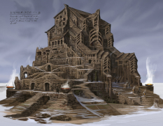 Windhelm Castle Rough Sketch concept art from The Elder Scrolls V: Skyrim by Adam Adamowicz