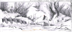 Windhelm Forest concept art from The Elder Scrolls V: Skyrim by Adam Adamowicz