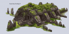Rustic Stone Dwelling concept art from The Elder Scrolls V: Skyrim by Adam Adamowicz