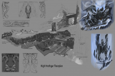 High Hrothgar Rough Sketch concept art from The Elder Scrolls V: Skyrim by Adam Adamowicz