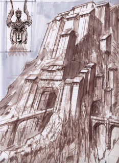 Keep Sketch concept art from The Elder Scrolls V: Skyrim by Adam Adamowicz