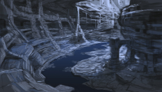 Falmer Cave concept art from The Elder Scrolls V: Skyrim by Adam Adamowicz