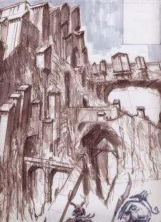 Keep Sketch concept art from The Elder Scrolls V: Skyrim by Adam Adamowicz