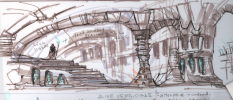 Large Room Rough Sketch concept art from The Elder Scrolls V: Skyrim by Adam Adamowicz