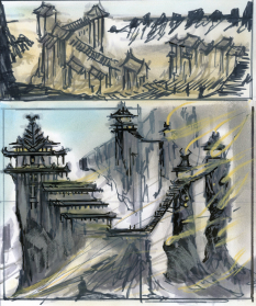 Hero Trial Gate concept art from The Elder Scrolls V: Skyrim by Adam Adamowicz
