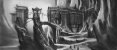 High Hrothgar Rough Sketch concept art from The Elder Scrolls V: Skyrim by Adam Adamowicz