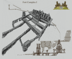 Complex concept art from The Elder Scrolls V: Skyrim by Adam Adamowicz