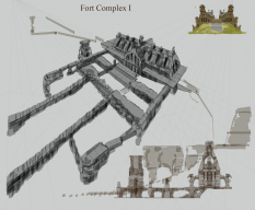 Complex concept art from The Elder Scrolls V: Skyrim by Adam Adamowicz