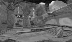 Blades Temple Rough Sketch concept art from The Elder Scrolls V: Skyrim by Adam Adamowicz