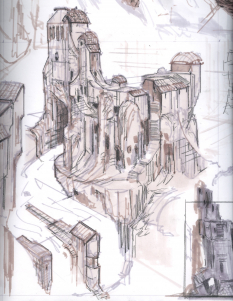Crag Rough Sketch concept art from The Elder Scrolls V: Skyrim by Adam Adamowicz