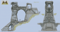 Dragon Tower concept art from The Elder Scrolls V: Skyrim by Adam Adamowicz