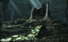 Bleak Falls Revision concept art from The Elder Scrolls V: Skyrim by Adam Adamowicz