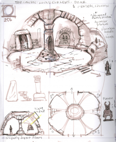 Chamber Rough Sketch concept art from The Elder Scrolls V: Skyrim by Adam Adamowicz