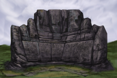 Dragon Wall concept art from The Elder Scrolls V: Skyrim by Adam Adamowicz