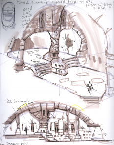 Chamber Rough Sketch concept art from The Elder Scrolls V: Skyrim by Adam Adamowicz