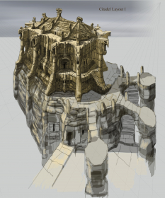 Citadel Complex concept art from The Elder Scrolls V: Skyrim by Adam Adamowicz