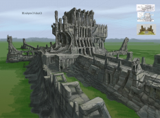 Citadel Complex concept art from The Elder Scrolls V: Skyrim by Adam Adamowicz