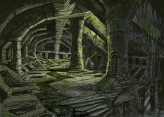 Barrow Serf Chamber concept art from The Elder Scrolls V: Skyrim by Adam Adamowicz