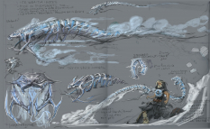 Ice Wraith Rough Sketch concept art from The Elder Scrolls V: Skyrim by Adam Adamowicz