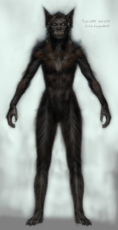 Werewolf Female concept art from The Elder Scrolls V: Skyrim by Adam Adamowicz