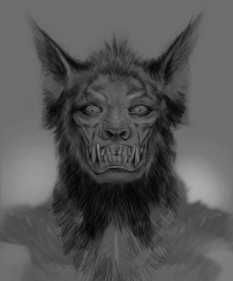 Werewolf Female Head concept art from The Elder Scrolls V: Skyrim by Adam Adamowicz