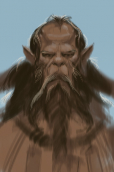 Giant Headshot concept art from The Elder Scrolls V: Skyrim by Adam Adamowicz