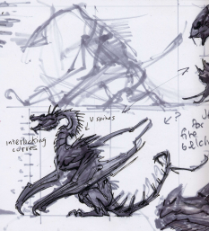 Dragon concept art from The Elder Scrolls V: Skyrim by Adam Adamowicz