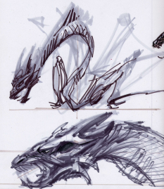 Dragon Head Concepts concept art from The Elder Scrolls V: Skyrim by Adam Adamowicz