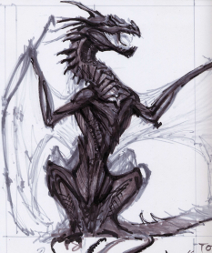 Dragon concept art from The Elder Scrolls V: Skyrim by Adam Adamowicz