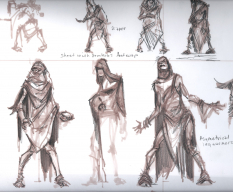 Beggar Rough Sketch concept art from The Elder Scrolls V: Skyrim by Adam Adamowicz