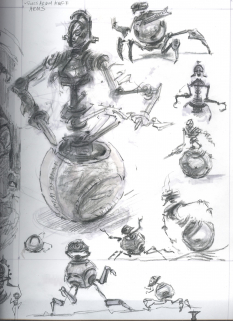 Centurion Sphere Rough Sketch concept art from The Elder Scrolls V: Skyrim by Adam Adamowicz