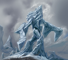 Frost Atronach concept art from The Elder Scrolls V: Skyrim by Adam Adamowicz