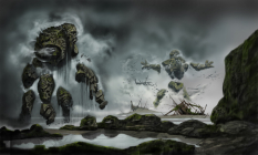 Storm Atronach concept art from The Elder Scrolls V: Skyrim by Adam Adamowicz